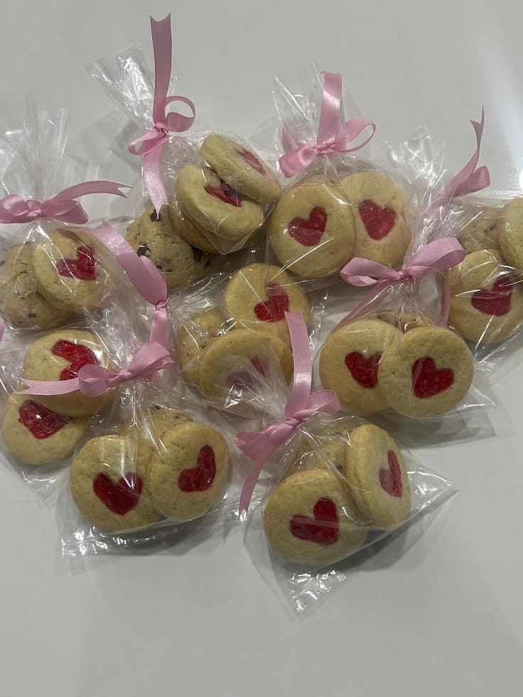 Galletas de vainilla con jalea de fresa